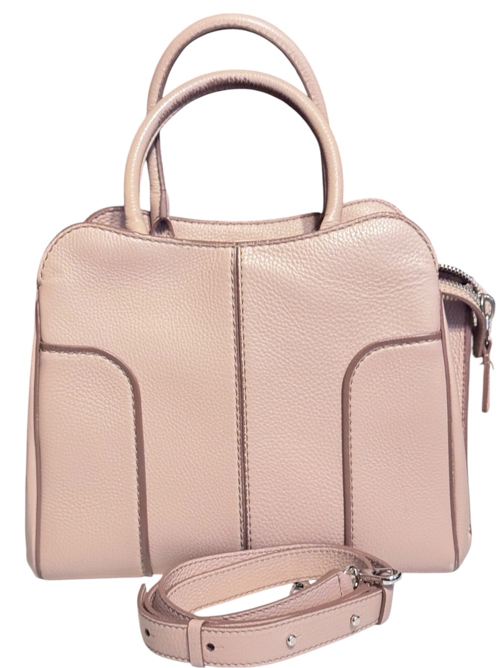 Tods Leather Satchel Bag - Blush Pink